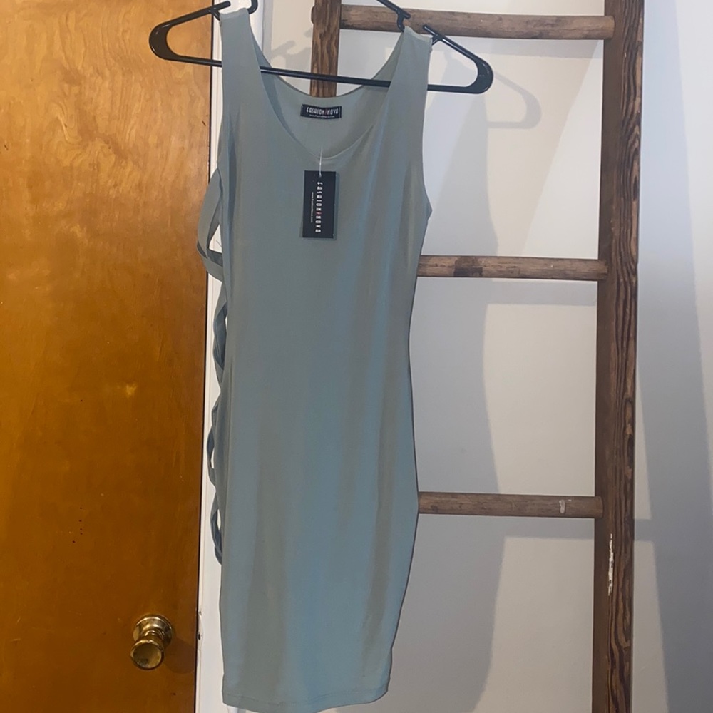 Green mini dress